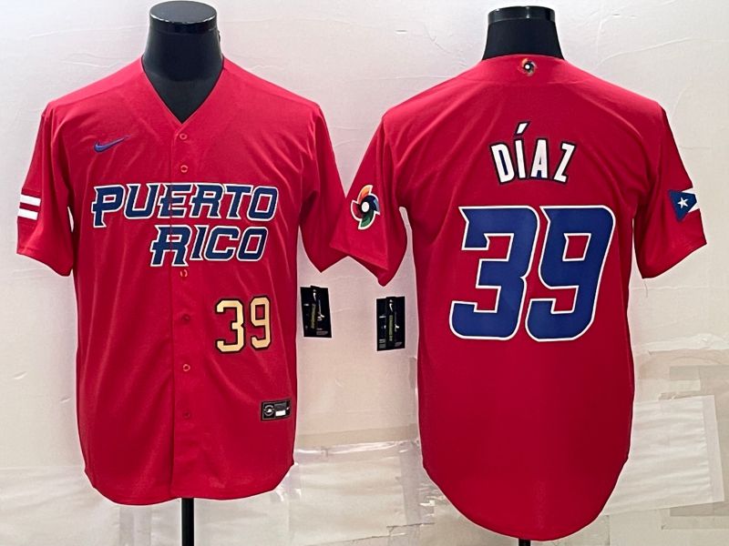Men 2023 World Cub #39 Diaz Red Nike MLB Jersey5->more jerseys->MLB Jersey